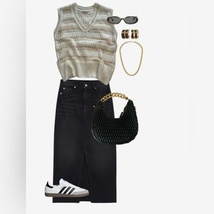 Zara Oversized Knit / Lace Cream Vest